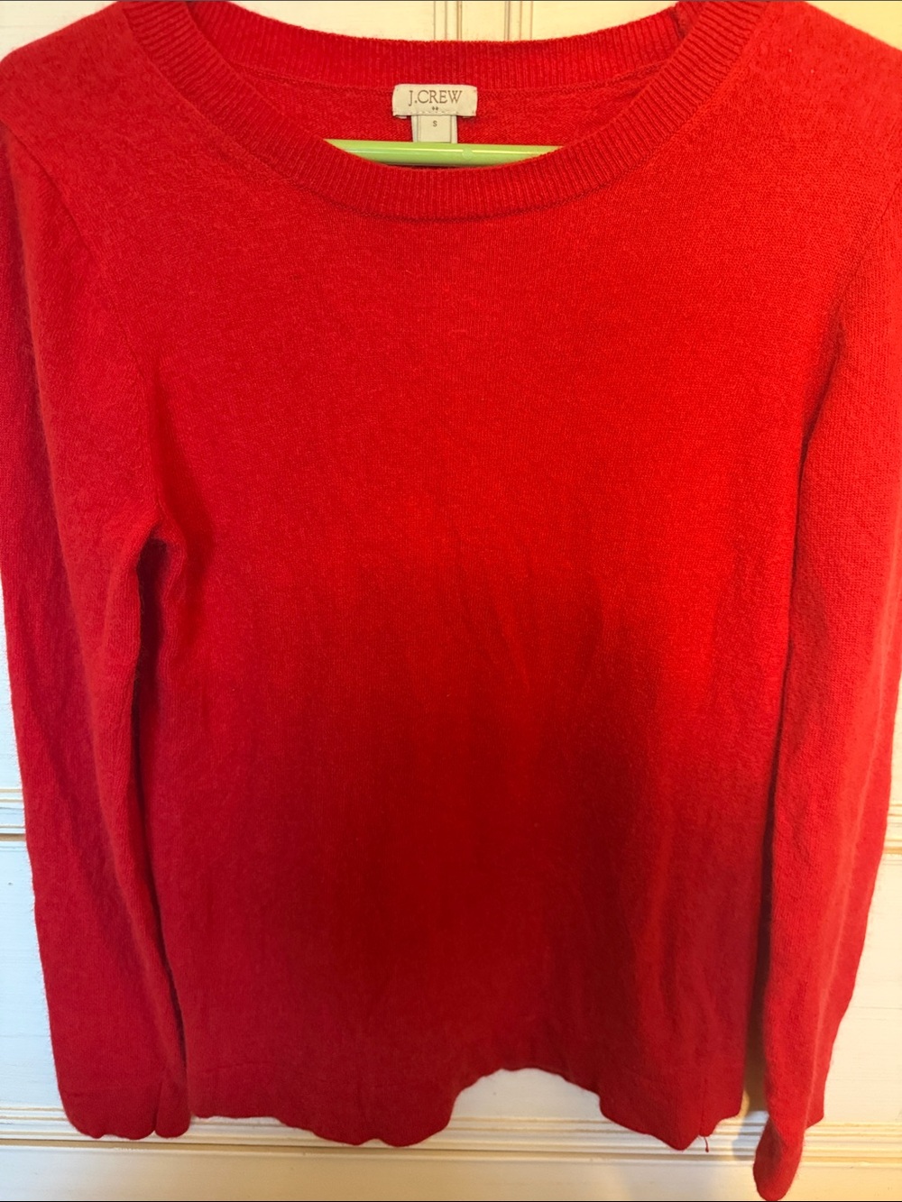 J. Crew Bright Red Crewneck Sweater- cotton/ wool blend